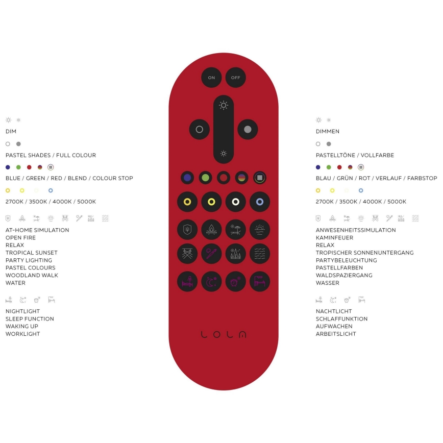 Leuchten Direkt 14742-16 - LED RGB Zatemnitvena stropna svetilka JUPI LOLASMART LED/18W/230V Tuya 2700-5000K + Daljinski upravljalnik