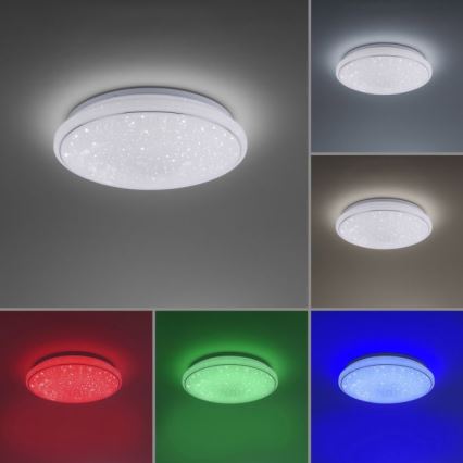Leuchten Direkt 14743-16 - LED RGB Zatemnitvena stropna svetilka JUPI LED/28W/230V Tuya 2700-5000K + Daljinski upravljalnik
