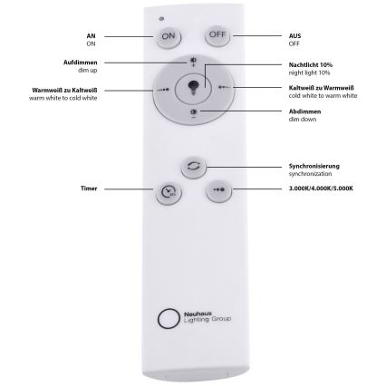 Leuchten Direkt 14755-21- LED Zatemnitvena stropna svetilka FLAT LED/28W/230V 2700-5000K + Daljinski upravljalnik