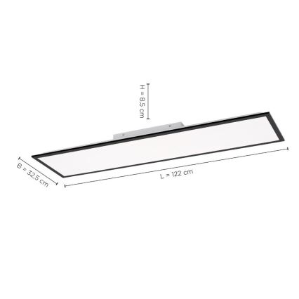 Leuchten Direkt 14757-18 - LED Zatemnitvena plošča FLAT LED/36W/230V 2700-5000K črna + Daljinski upravljalnik