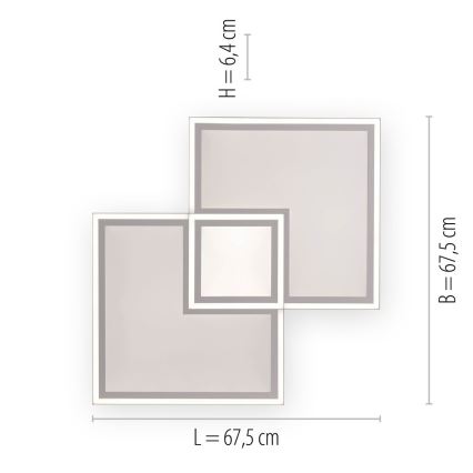 Leuchten Direkt 14855 - 16-LED Zatemnitvena stropna svetilka EDGING LED/51W/230V 2700-5000K + Daljinski upravljalnik