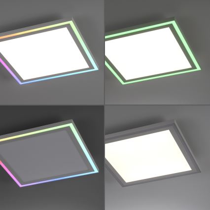 Leuchten Direkt 14900-16 - LED RGB Zatemnitvena stropna svetilka EDGING LED/24W/230V + Daljinski upravljalnik