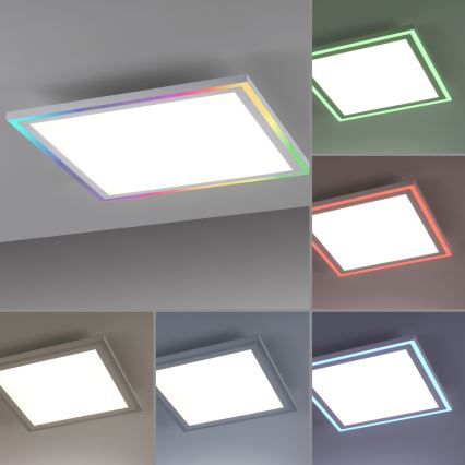 Leuchten Direkt 14900-16 - LED RGB Zatemnitvena stropna svetilka EDGING LED/24W/230V + Daljinski upravljalnik