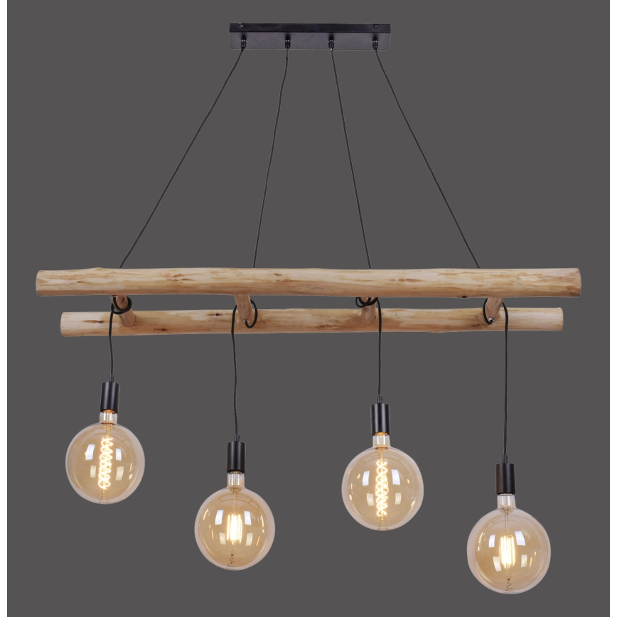 Leuchten Direkt 15025-18 - Lestenec na vrvici EDGAR 4xE27/60W/230V eucalyptus