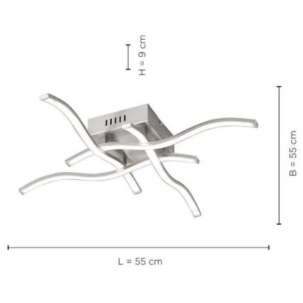 Leuchten Direkt 15131-55 - LED Lestenec WAWE 4xLED/4,6W/230V mat krom