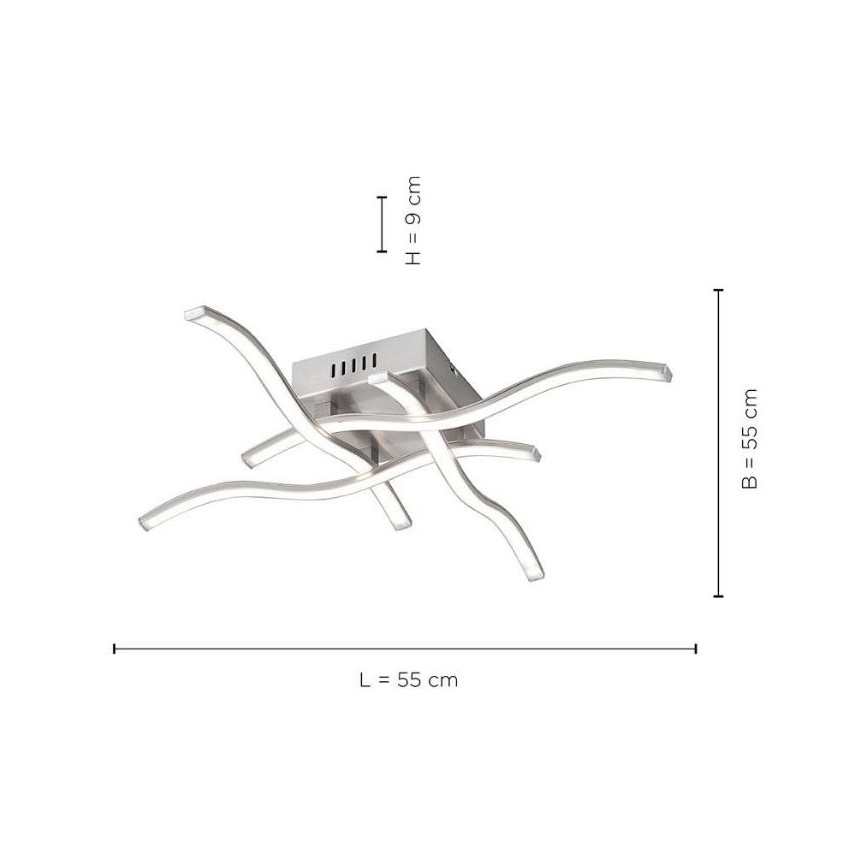 Leuchten Direkt 15131-55 - LED Lestenec WAWE 4xLED/4,6W/230V mat krom