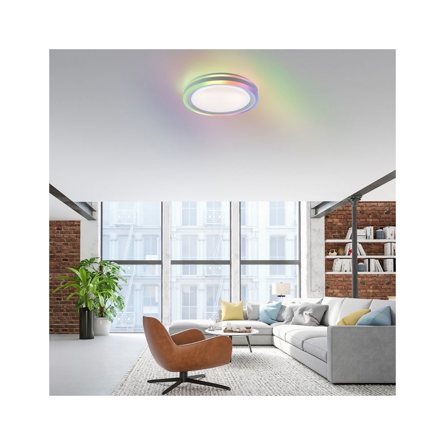 Leuchten Direkt 15152-16 - LED RGBW Zatemnitvena stropna svetilka SPHERIC LED/18W/230V + Daljinski upravljalnik