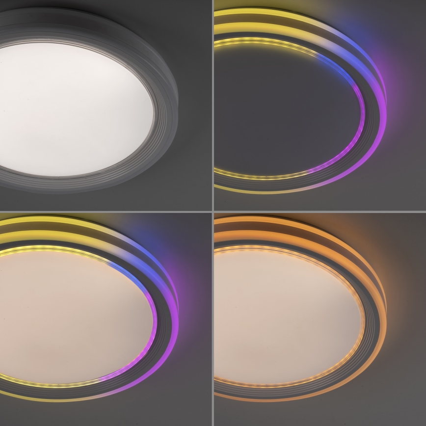 Leuchten Direkt 15154-16 - LED RGB Zatemnitvena stropna svetilka EDGING LED/39W/230V + Daljinski upravljalnik