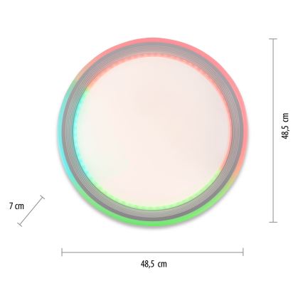 Leuchten Direkt 15154-16 - LED RGB Zatemnitvena stropna svetilka EDGING LED/39W/230V + Daljinski upravljalnik