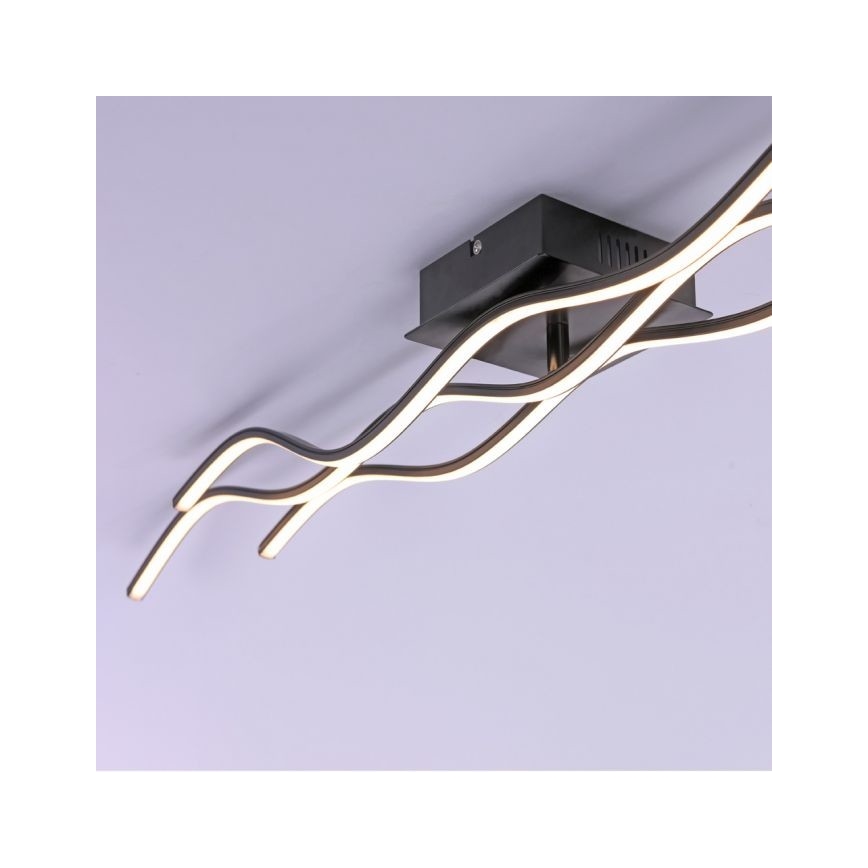 Leuchten Direkt 15167-18-LED Lestenec WAWE 2xLED/12,5W/230V+1xLED/17W črn
