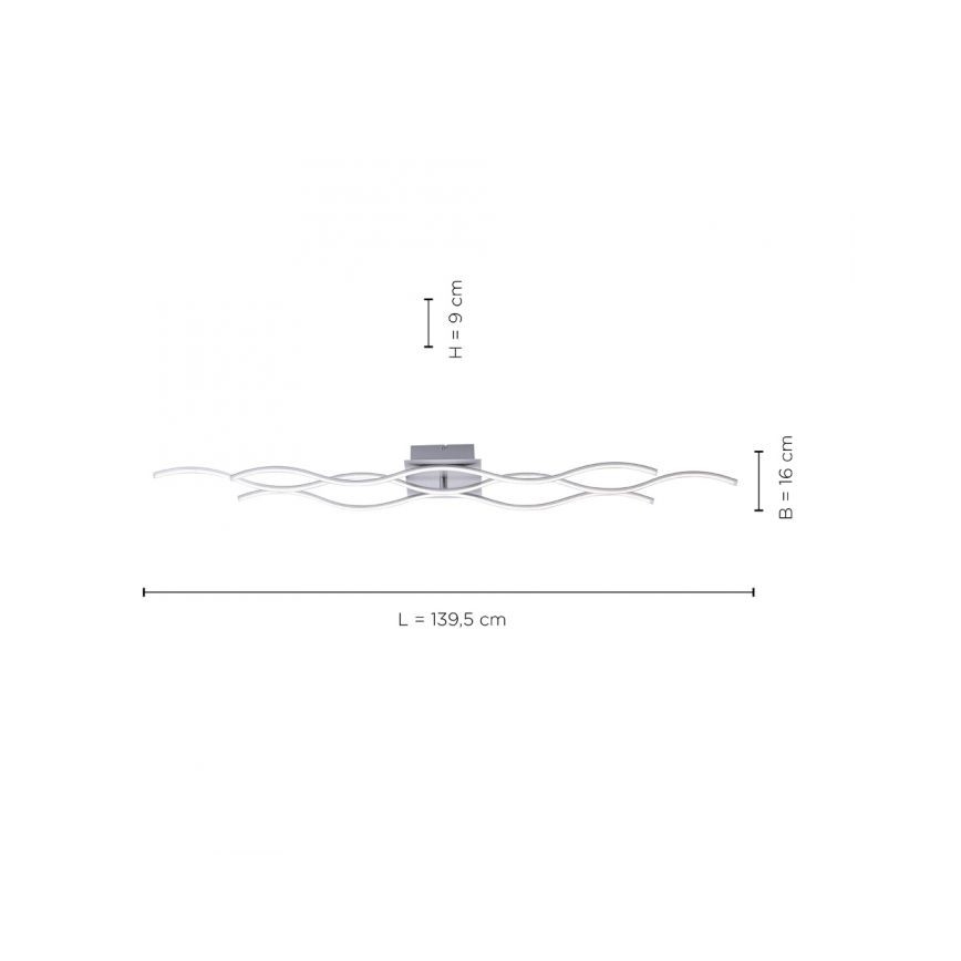 Leuchten Direkt 15167-55 - LED Lestenec WAWE 2xLED/12,5W/230V+1xLED/17W mat krom