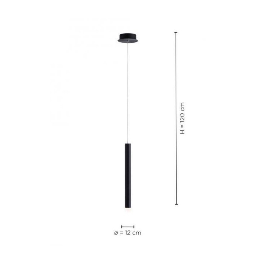 Leuchten Direkt 15202-18 - LED Lestenec na vrvici BRUNO LED/4,8W/230V črn