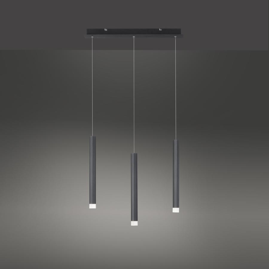 Leuchten Direkt 15203-18 - LED Lestenec na vrvici 3xLED/4,8W/230V črn