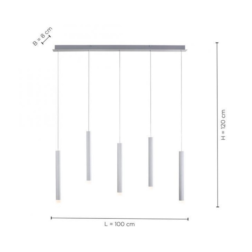 Leuchten Direkt 15205-95 - LED Lestenec na vrvici BRUNO 5xLED/4,8W/230V