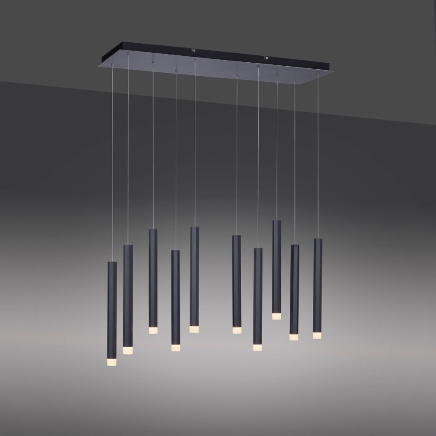 Leuchten Direkt 15206-18 - LED Lestenec na vrvici 10xLED/4,8W/230V črn