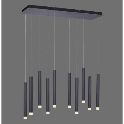 Leuchten Direkt 15206-18 - LED Lestenec na vrvici 10xLED/4,8W/230V črn