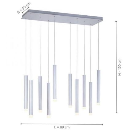 Leuchten Direkt 15206-95 - LED Lestenec na vrvici BRUNO 10xLED/4,8W/230V