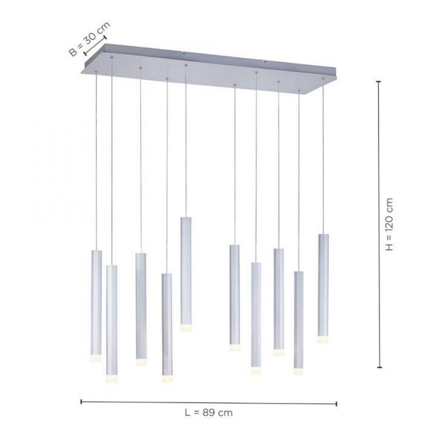 Leuchten Direkt 15206-95 - LED Lestenec na vrvici BRUNO 10xLED/4,8W/230V