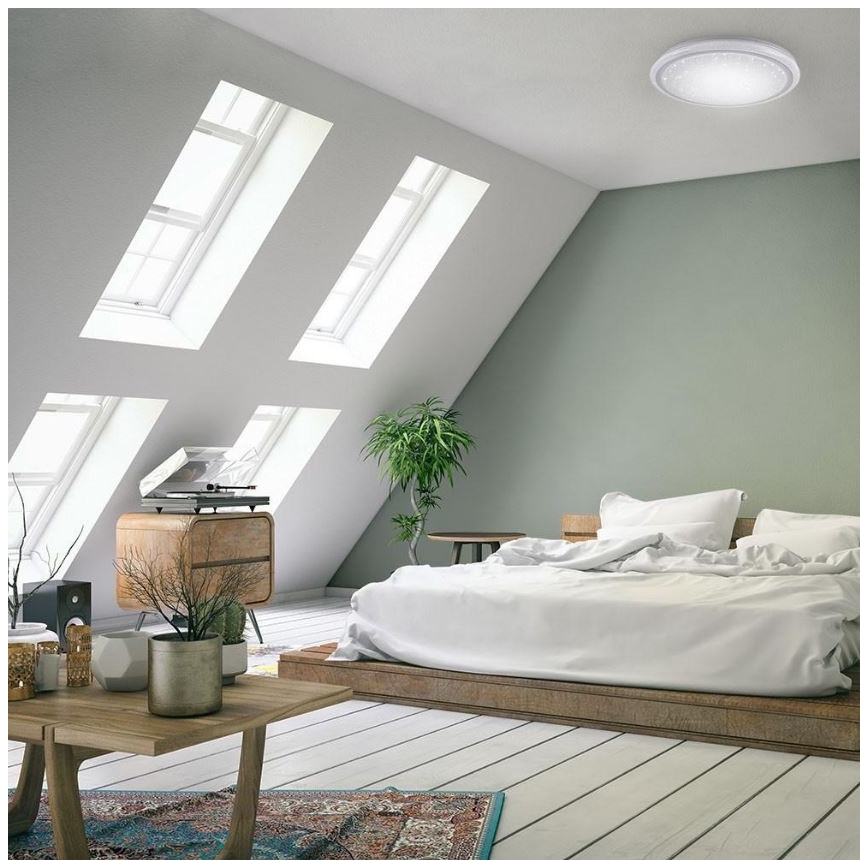 Leuchten Direkt 15220-16 - LED RGB Zatemnitvena stropna svetilka LUISA LED/28W/230V + Daljinski upravljalnik