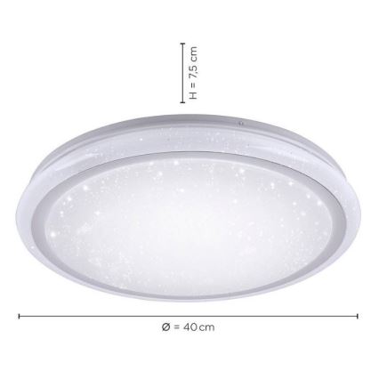 Leuchten Direkt 15220-16 - LED RGB Zatemnitvena stropna svetilka LUISA LED/28W/230V + Daljinski upravljalnik