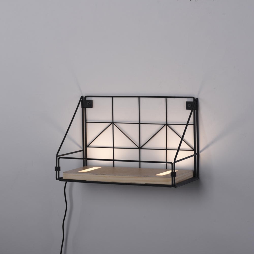 Leuchten Direkt 15276-18 - Shelf z LED osvetlitvijo BOARD 2xLED/1,75W/230V 30 cm eucalyptus
