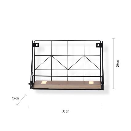 Leuchten Direkt 15276-18 - Shelf z LED osvetlitvijo BOARD 2xLED/1,75W/230V 30 cm eucalyptus