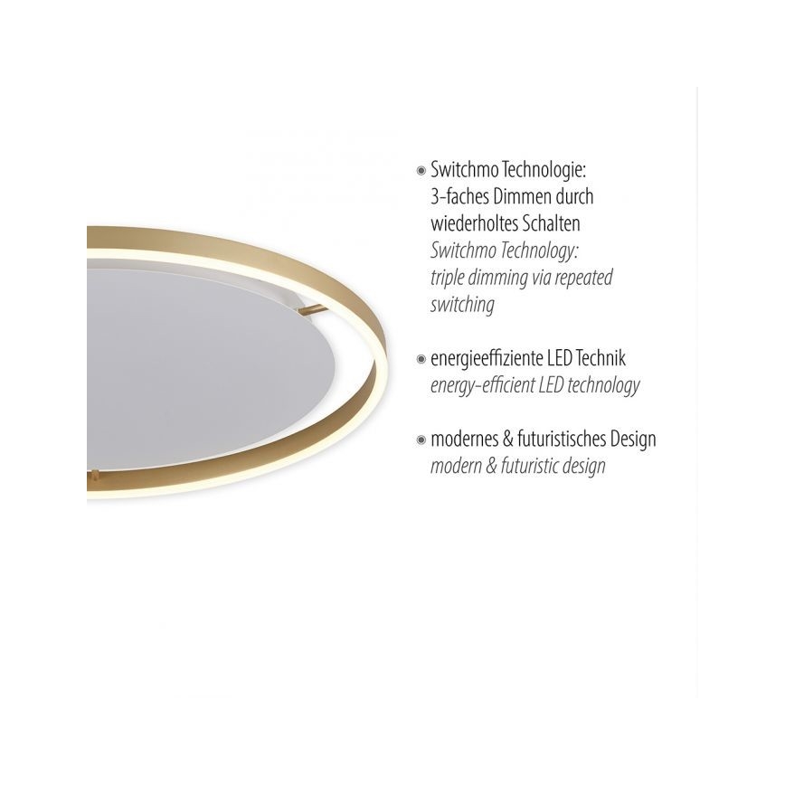 Leuchten Direkt 15392-60 - LED Zatemnitvena stropna svetilka RITUS LED/30W/230V medenina