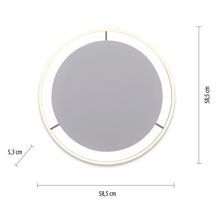 Leuchten Direkt 15392-95 - LED Zatemnitvena stropna svetilka RITUS LED/30W/230V mat krom