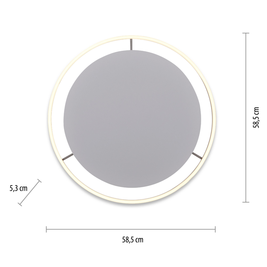 Leuchten Direkt 15392-95 - LED Zatemnitvena stropna svetilka RITUS LED/30W/230V mat krom