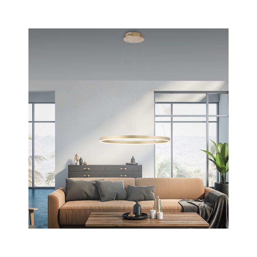 Leuchten Direkt 15394-60 - LED Zatemnitveni lestenec na vrvici RITUS LED/30W/230V medenina