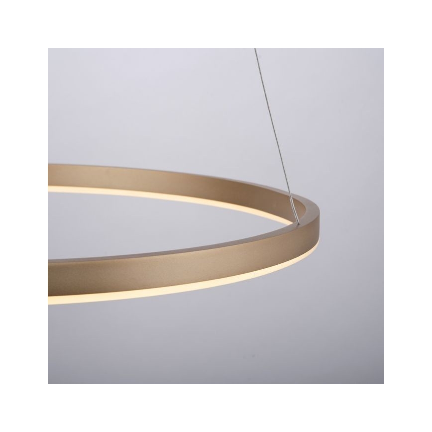 Leuchten Direkt 15394-60 - LED Zatemnitveni lestenec na vrvici RITUS LED/30W/230V medenina