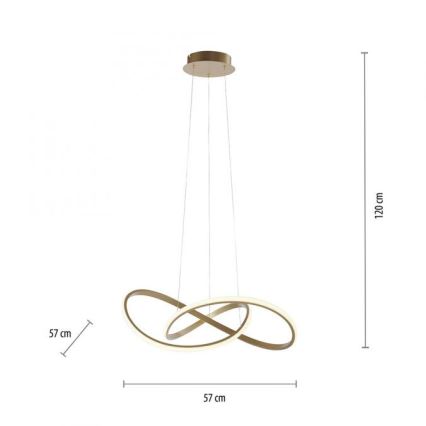 Leuchten Direkt 15402-60 - LED Zatemnitveni lestenec na vrvici MARIA LED/25W/230V