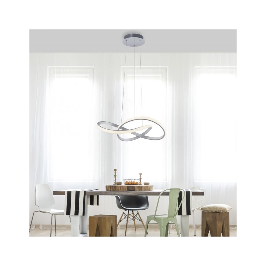 Leuchten Direkt 15402-95-LED Zatemnitveni lestenec na vrvici MARIA LED/25W/230V mat krom
