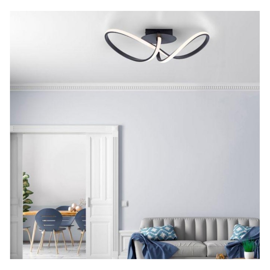 Leuchten Direkt 15403-18 - LED Zatemnitveni lestenec MARIA LED/16W/230V črn