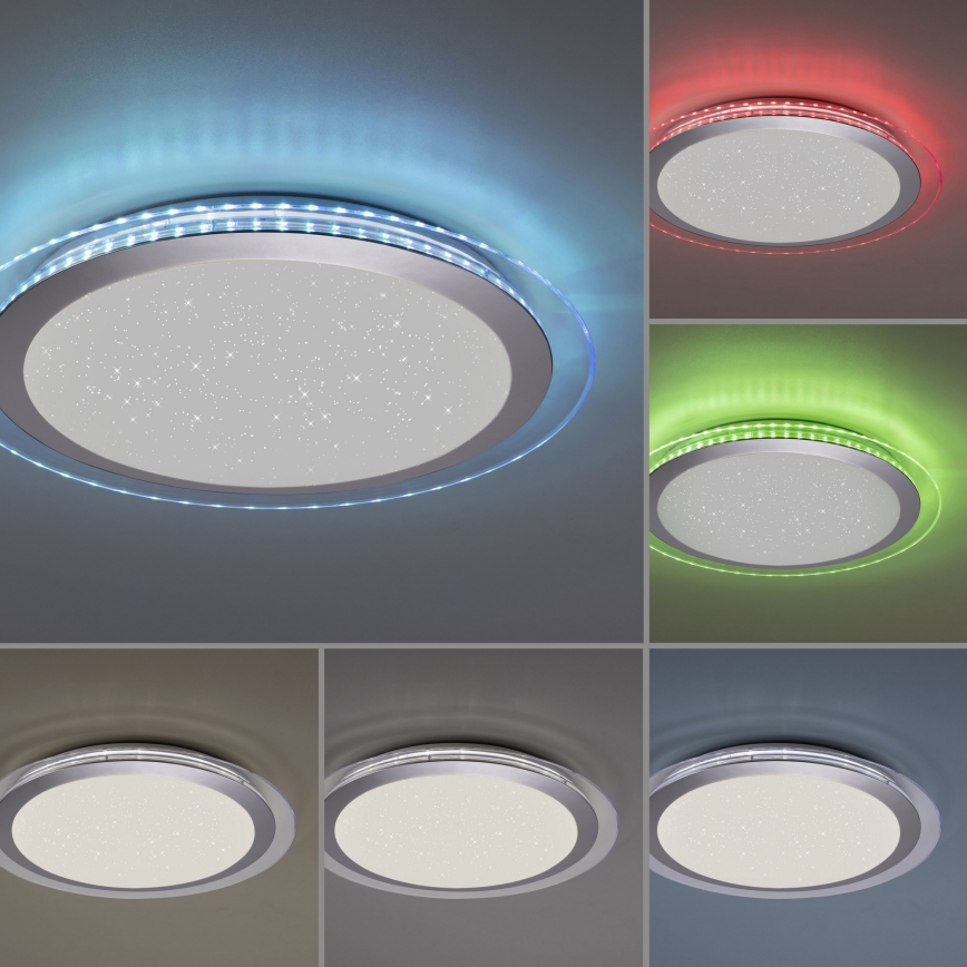 Leuchten Direkt 15411-21- LED RGB Zatemnitvena stropna svetilka CYBA LED/26W/230V + Daljinski upravljalnik