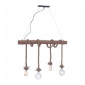 Leuchten Direkt 15483-18 - Lestenec na vrvici ROPE 4xE27/60W/230V