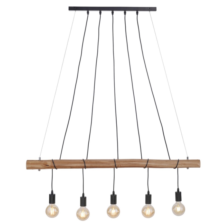 Leuchten Direkt 15515-18 - Lestenec na vrvici DAMIAN 5xE27/60W/230V eucalyptus