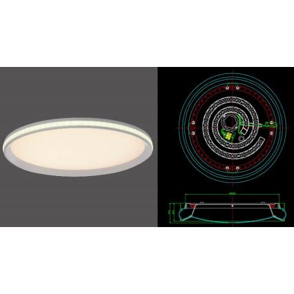 Leuchten Direkt 15544-16 - LED RGB Zatemnitvena stropna svetilka RIBBON LED/15W/230V + Daljinski upravljalnik