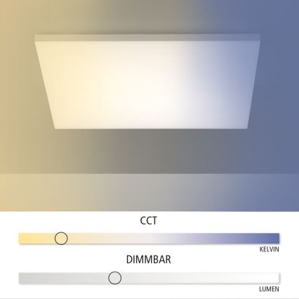 Leuchten Direkt 15552-16 - LED Zatemnitvena stropna svetilka CANVAS LED/40W/230V 2700-5000K + Daljinski upravljalnik