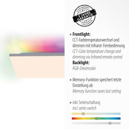 Leuchten Direkt 15562-16 - LED RGB Zatemnitvena stropna svetilka CONRAD LED/35W/230V + Daljinski upravljalnik