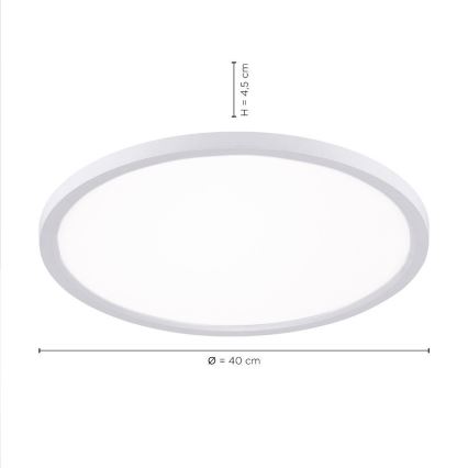 Leuchten Direkt 15571-16 - LED Zatemnitvena stropna svetilka FLAT LED/23,5W/230V 2700-5000K + Daljinski upravljalnik