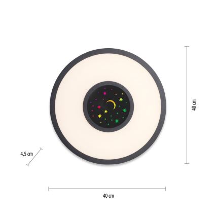 Leuchten Direkt 15572-18 - LED RGBW Zatemnitvena stropna svetilka ASTRO LED/17,5W/230V 2700-5000K + Daljinski upravljalnik