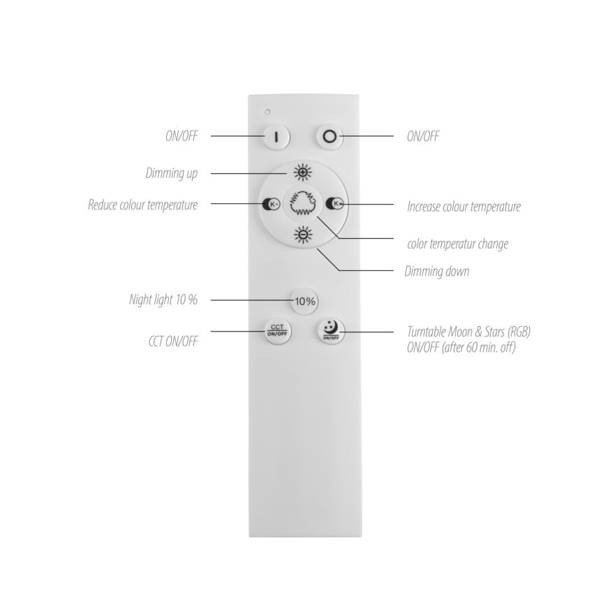 Leuchten Direkt 15572-18 - LED RGBW Zatemnitvena stropna svetilka ASTRO LED/17,5W/230V 2700-5000K + Daljinski upravljalnik