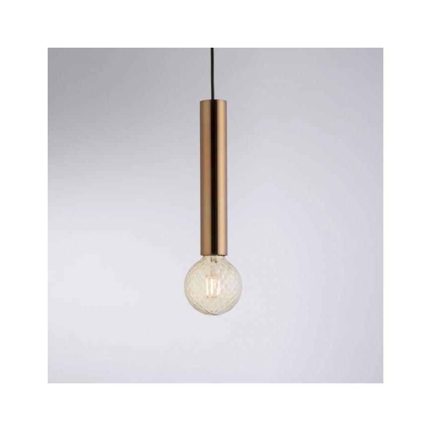Leuchten Direkt 15617-60 - Lestenec na vrvici BRUNA 1xE27/60W/230V medenina