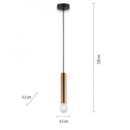 Leuchten Direkt 15617-60 - Lestenec na vrvici BRUNA 1xE27/60W/230V medenina