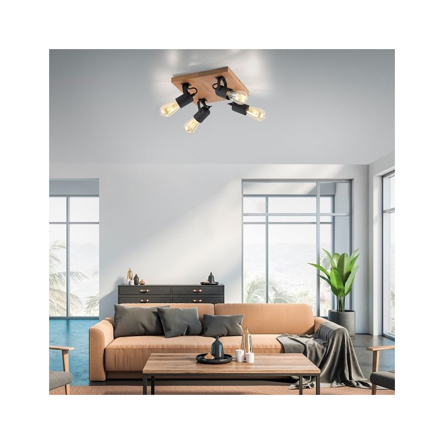 Leuchten Direkt 15634-18 - Reflektor CANOP 4xE27/60W/230V akacija