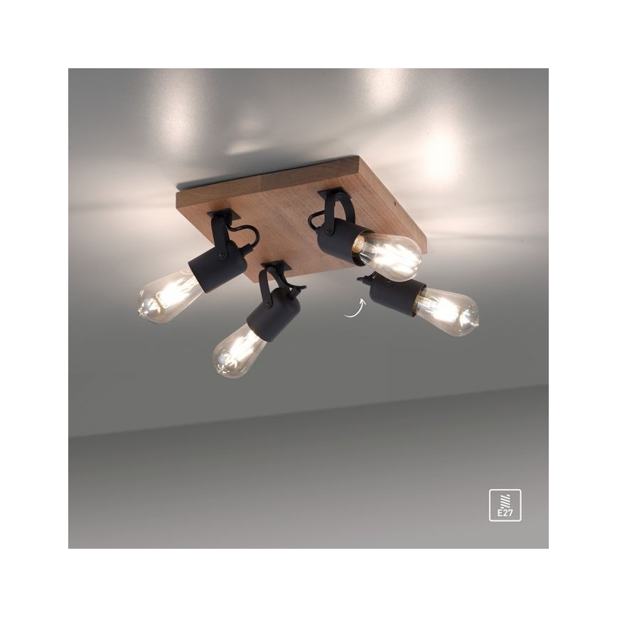 Leuchten Direkt 15634-18 - Reflektor CANOP 4xE27/60W/230V akacija