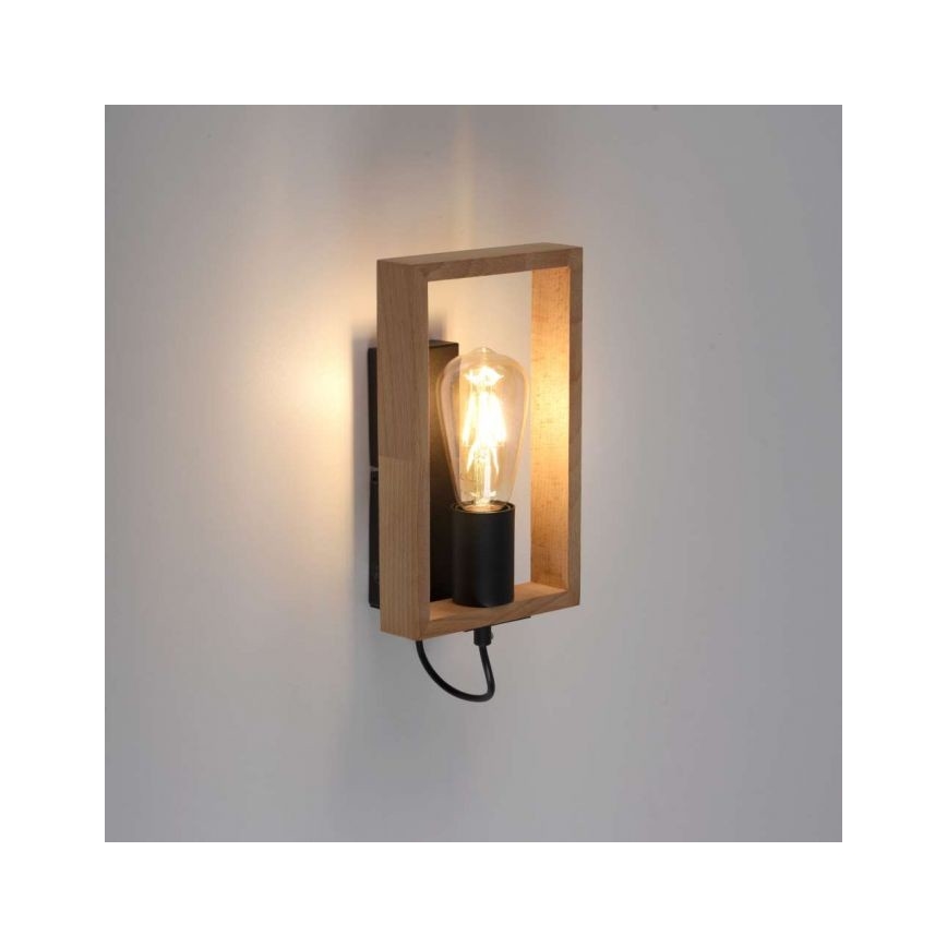 Leuchten Direkt 15654-18 - Stenska svetilka FRANKY 1xE27/60W/230V akacija