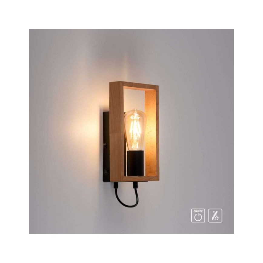 Leuchten Direkt 15654-18 - Stenska svetilka FRANKY 1xE27/60W/230V akacija