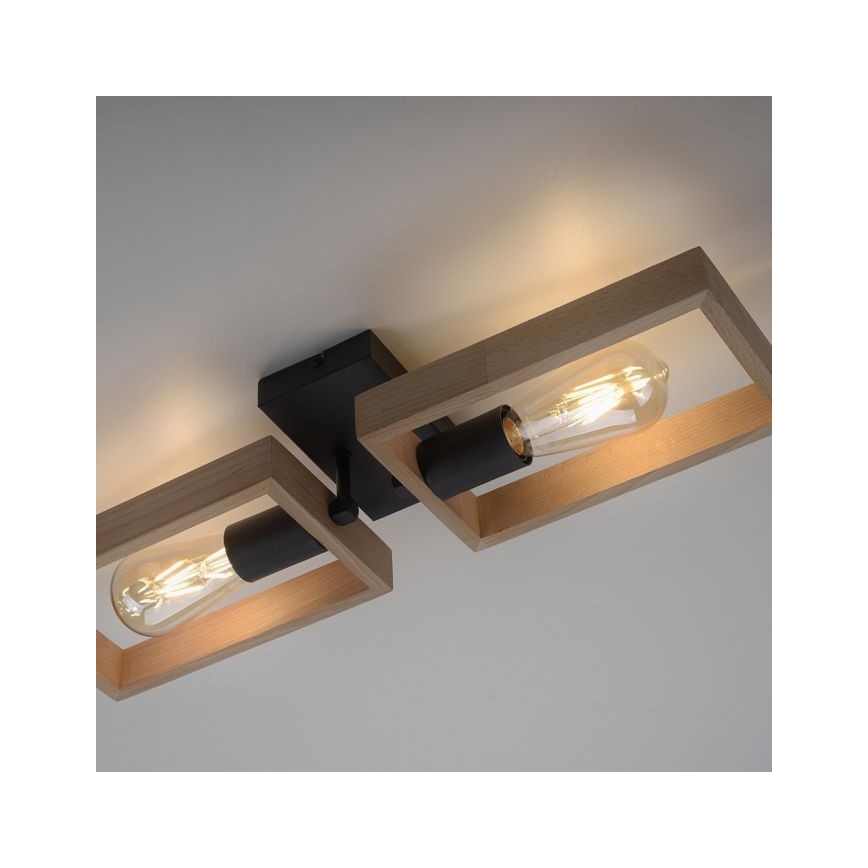 Leuchten Direkt 15657-18 - Nadgradni lestenec FRANKY 2xE27/60W/230V akacija